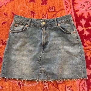 Top shop moto denim skirt